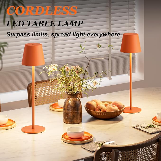 Kakanuo Cordless Table Lamp Rechargeable Orange - Image 4