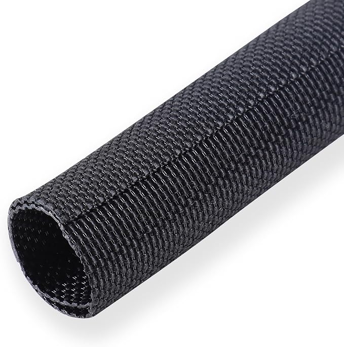 Black Braided Cable Management Sleeves Wire Loom Tubing Cord Protector by BuyUneed