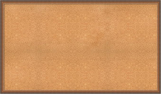 Amanti Art Natural Cork Board for Wall, 34x58 Vision Board with Bronze Frame, Oversize Corkboard Office Decor for Home Organization, Modern Corkboard Pinboard to Display Items for Home Organization-DeskLoop Office