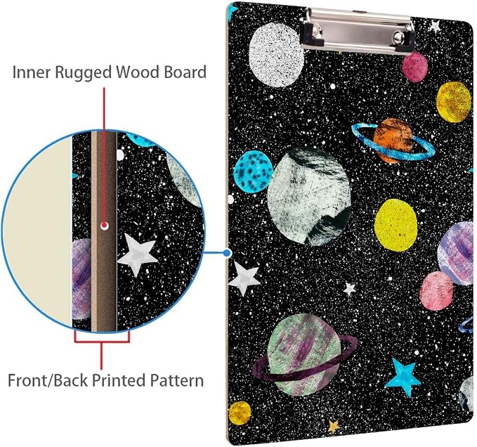 Britimes Clipboard Decorative Office School Hardboard Wood Nursing Clip Board - Image 4