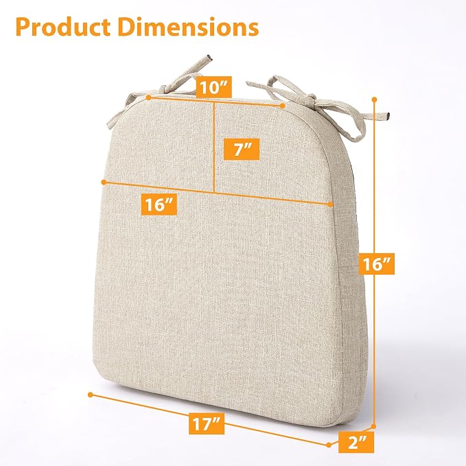 Ruqmuis Chair Cushions for Dining Chairs, D-Shaped Chair Pads - Image 2