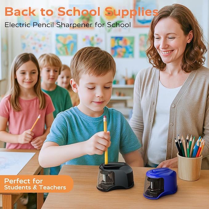 STAGEEK Electric Pencil Sharpener, Plug in or USB/Battery Operated. Works - Image 2