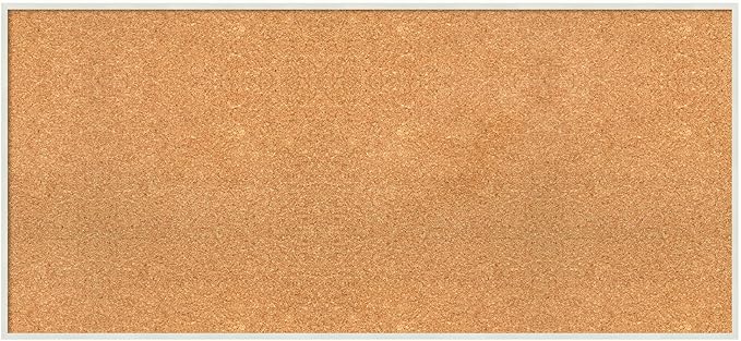 Amanti Art Natural Cork Board for Wall, 21x45 Vision Board with White Frame, Oversize Corkboard Office Decor for Home Organization, Modern Corkboard Pinboard to Display Items for Home Organization in-DeskLoop Office