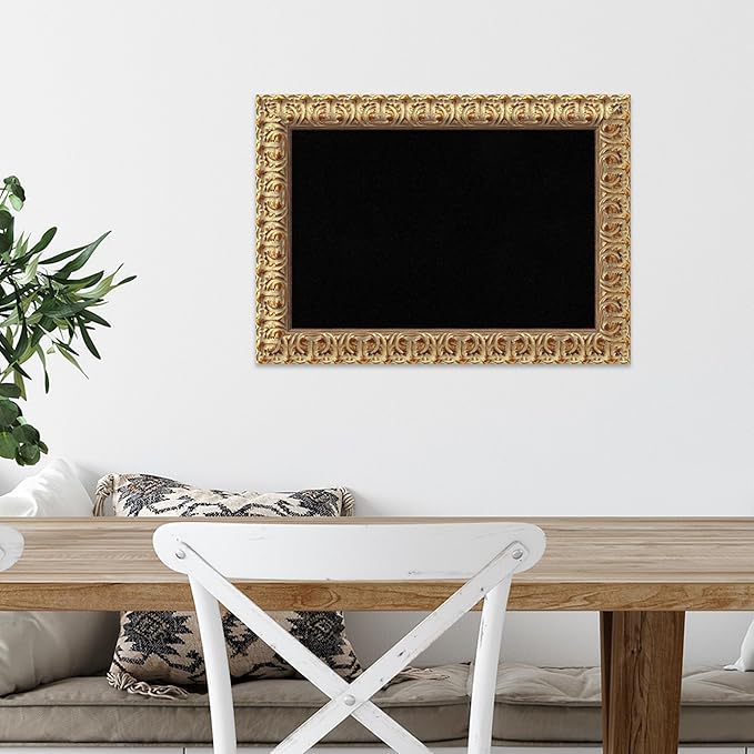 Amanti Art Black Cork Board for Wall, 15x21 Vision Board with Gold Wood Frame, Small Corkboard Office Decor for Home Organization, Traditional Corkboard Pinboard to Display Items for Home-DeskLoop Office