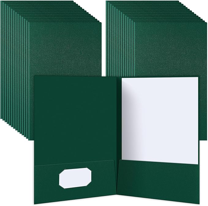 25 Pack 9" x 14.5" Legal Size Folders Linen Presentation Folders Bulk by Janlaugh