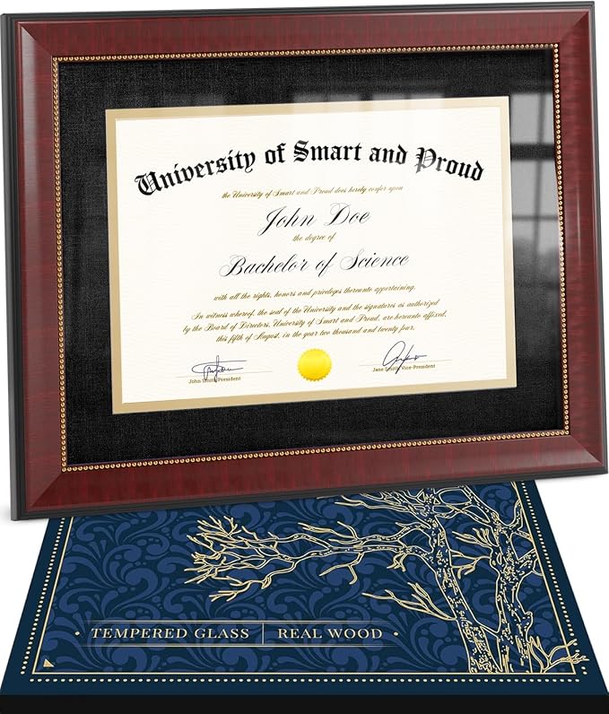 Wooden College Diploma Frame 8.5 x 11 by SmartandProud