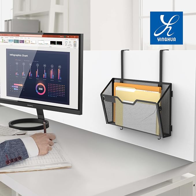 YINGHUA 6 Pack Mesh File Holders Wall Mounted - Image 5