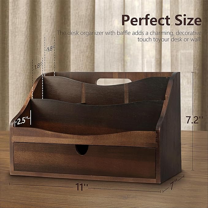 Rebee Vision Acacia Wood Mail Organizer - Image 2