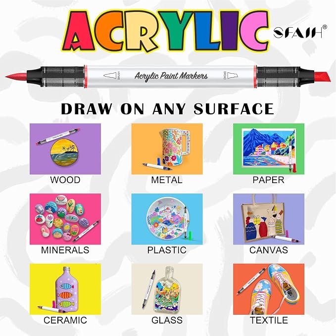 SFAIH 36 Colors Acrylic Paint Markers Set - Image 8