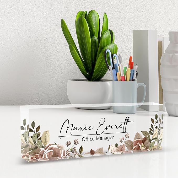 Custom Desk Name Plate, Personalized Acrylic Office Decor, Employee - Image 7
