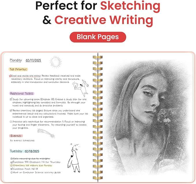 Taja Blank Spiral Journal Notebook - Image 3