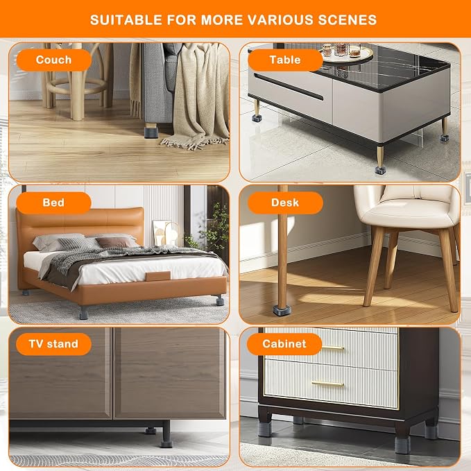 shouwuhho 32 Pack Furniture Risers Adjustable Bed Risers Heavy Duty Lifts - Image 6