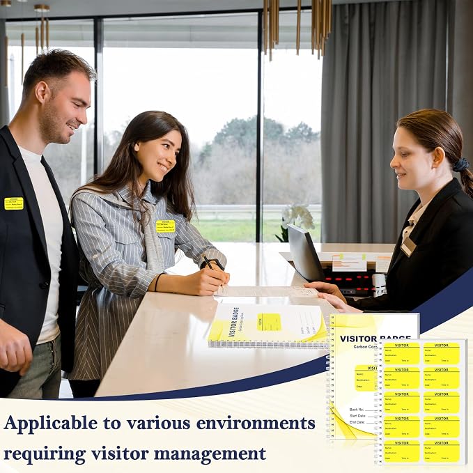 3 Pack of 900 Visitor Badges Stickers Visitor Log Book - Image 8