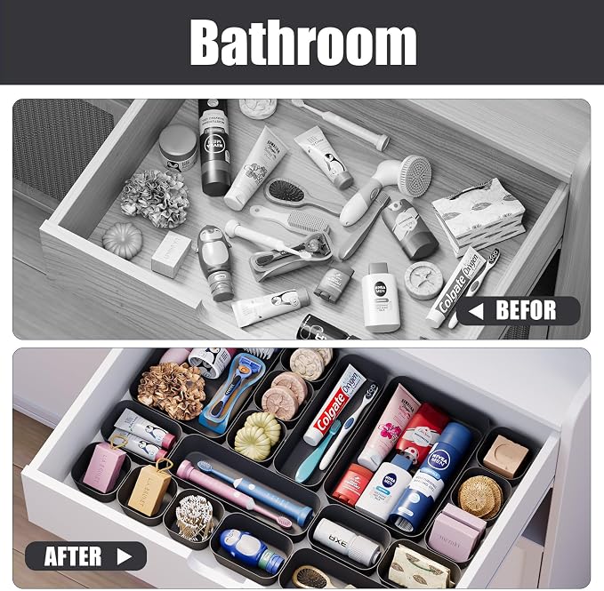 Drawer Organizers Bins 18 PCS for Bathroom Makeup Desk Office | - Image 7