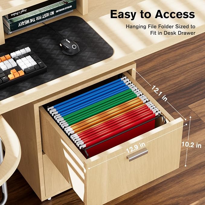 MaxGear Hanging File Organizer Box, Letter Size File Folder Organizer Desk | - Image 3