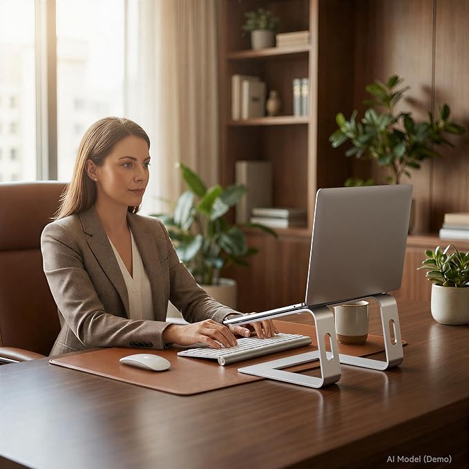 SOUNDANCE Laptop Stand, Aluminum Computer Riser, Ergonomic Laptops Elevator - Image 7
