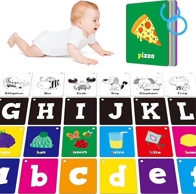 52 PCS Baby Visual Stimulus Cards, Double-Sided High Contrast Black and White by SpriteGru
