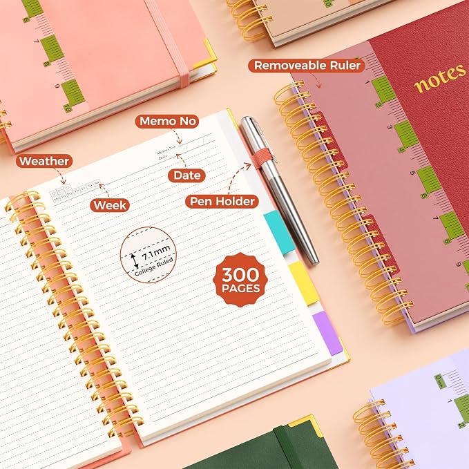 XYark A4 Hardcover Spiral Notebook, 8.5"x11" College Ruled Notebooks - Image 6