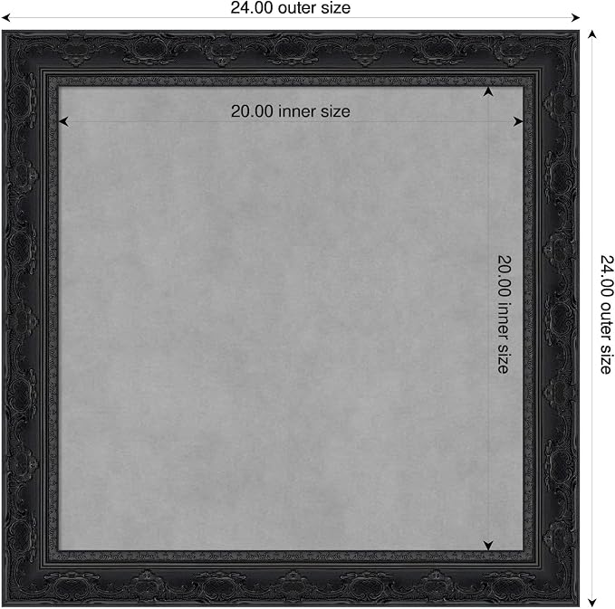 Amanti Art Black Framed Magnetic Board 24x24 Medium Vision Board - Image 2