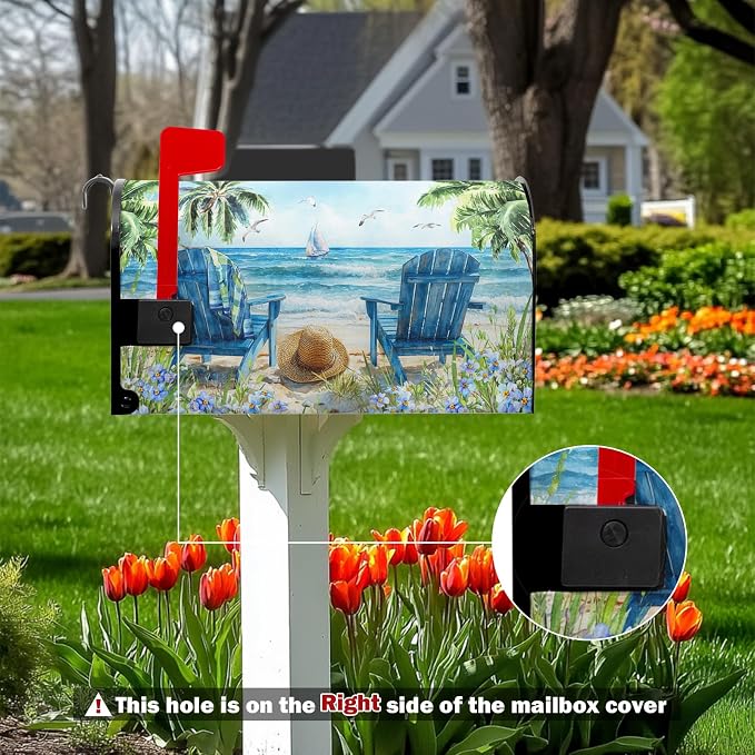 Summer Beach Mailbox Covers Magnetic Nautical Ocean Sea Mailbox Cover Standard - Image 5