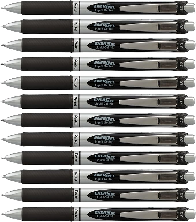 Pentel EnerGel RTX Retractable Liquid Gel Pen, Medium Line, Metal Tip, Box of 12 by PentelofAmerica