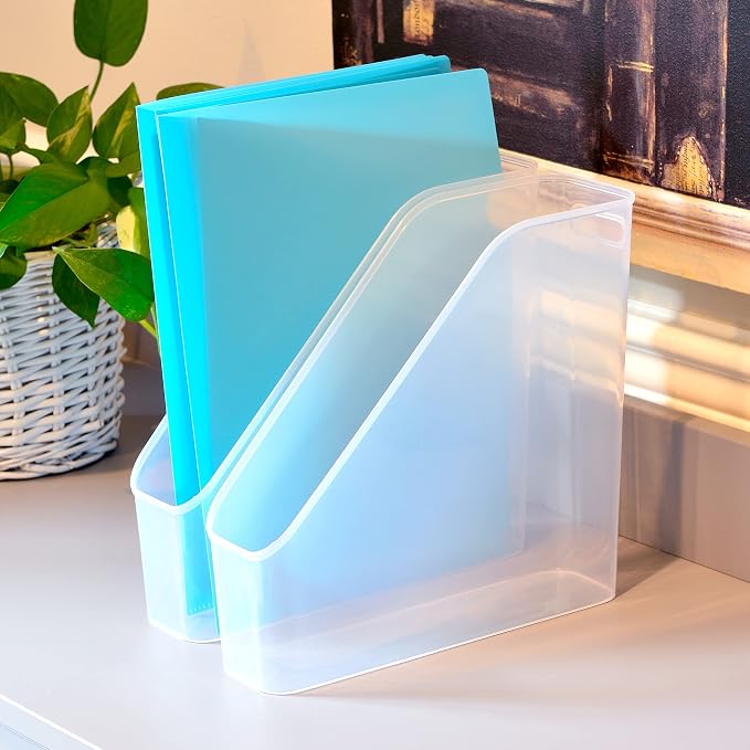 Youngever 3 Pack File Folder Bin Storage, Plastic File Folder Bin Organizer - Image 4