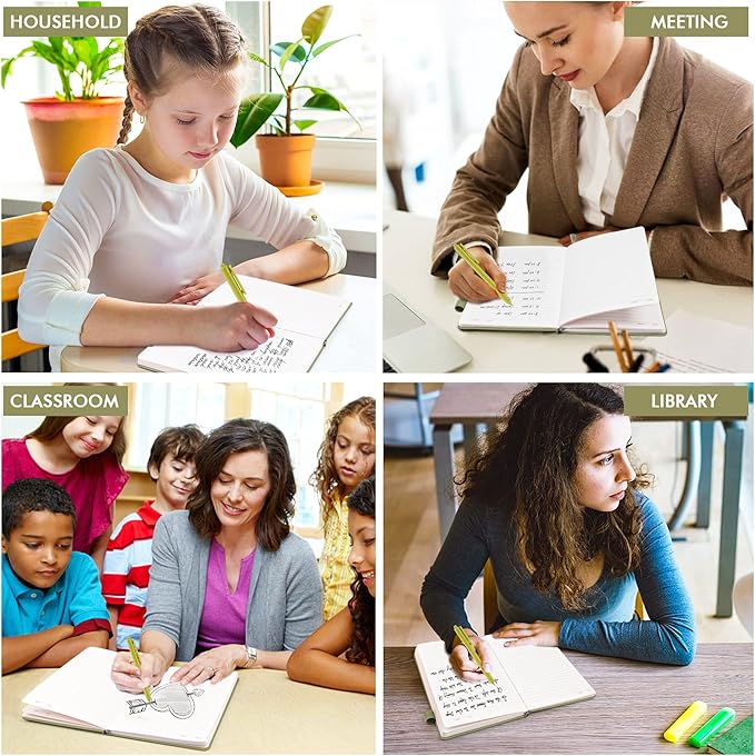 feela 5 Pack Notebooks Journals Bulk, Hardcover Classic Ruled Lined Journals with Pen Holder for Women Girls School Business Supplies, with 5 Black Pens, 120 GSM, 5.1”x8.3”, A5, Avocado Green-DeskLoop Office