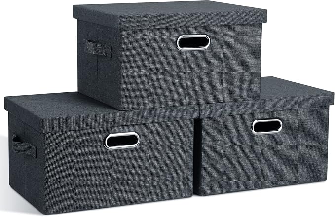 Graciadeco Medium 15" 21 Quart Collapsible Stackable Storage Bins by GraciadecoStorage