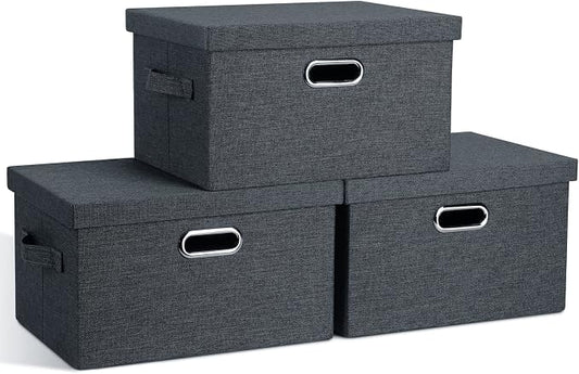 Graciadeco Medium 15" 21 Quart Collapsible Stackable Storage Bins by GraciadecoStorage