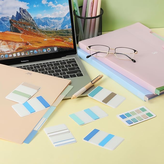 Mr. Pen- Sticky Index Tabs, 500 Pcs, 21 Sets, Colorful Sticky Tabs for Notebooks, Page Markers, Page Tabs for Binders, Page Tabs Sticky Tabs for Books, Notebook Tabs, Book Sticky Tabs for Notebooks-DeskLoop Office