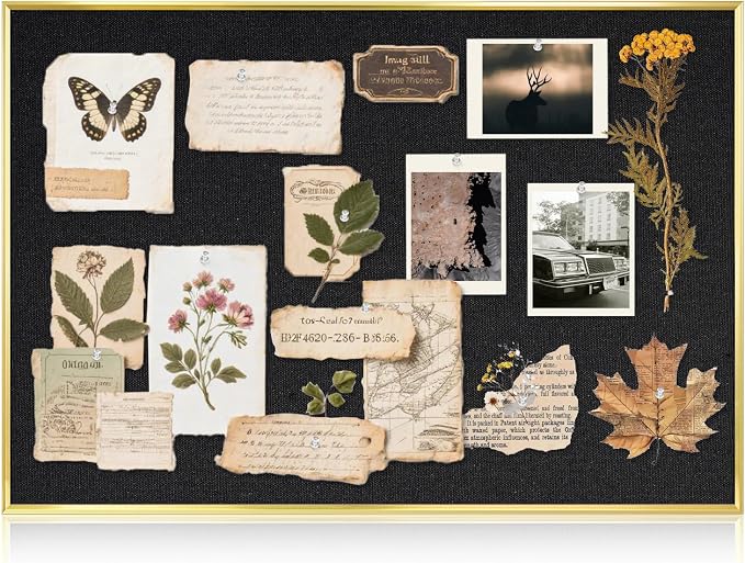 Fabric Bulletin Board, Upgraded Canvas Surface, Wall Mounted, by QUEENLINK