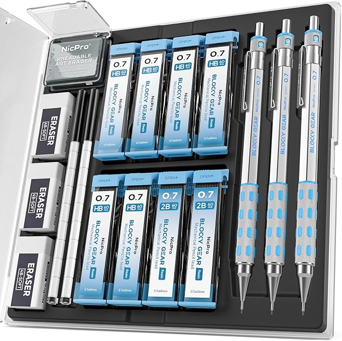 Nicpro Blocky Gear Mechanical Pencils 0.7 mm by Nicpro