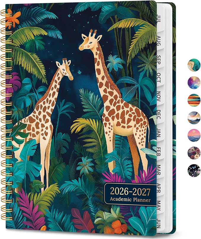 Academic Planner 2026-2027, Weekly and Monthly Calendar Book, July 2026 – June by JEJEGO
