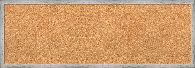 Amanti Art Natural Cork Board for Wall, 13x37 Vision Board with White Frame, Medium Corkboard Office Decor for Home Organization, Cottage Corkboard Pinboard to Display Items for Home Organization in-DeskLoop Office