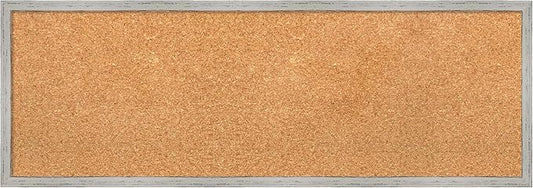 Amanti Art Natural Cork Board for Wall, 13x37 Vision Board with White Frame, Medium Corkboard Office Decor for Home Organization, Cottage Corkboard Pinboard to Display Items for Home Organization in-DeskLoop Office
