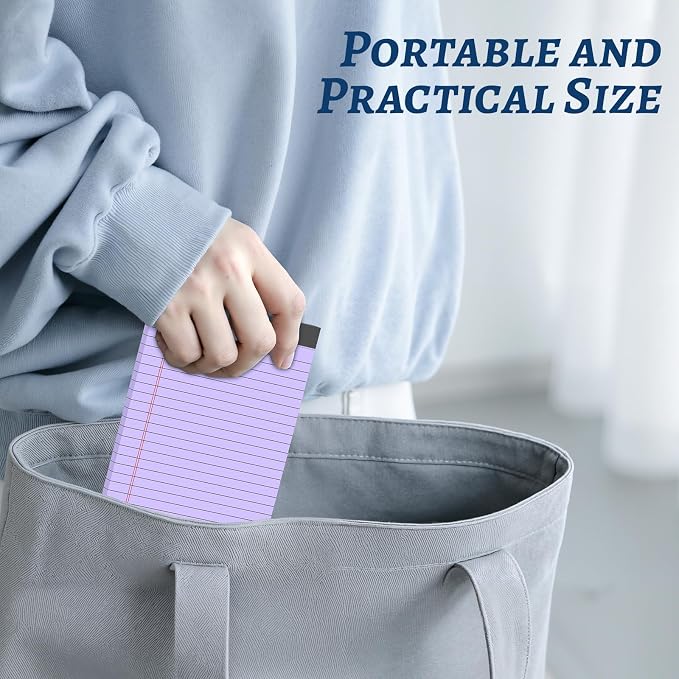 6 Pack 5 x 8 Inch Purple Legal Pads, Double-Sided Lined Notepads - Image 6