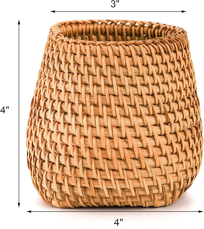 Hacaroa Set of 2 Rattan Pencil Holder - Image 2