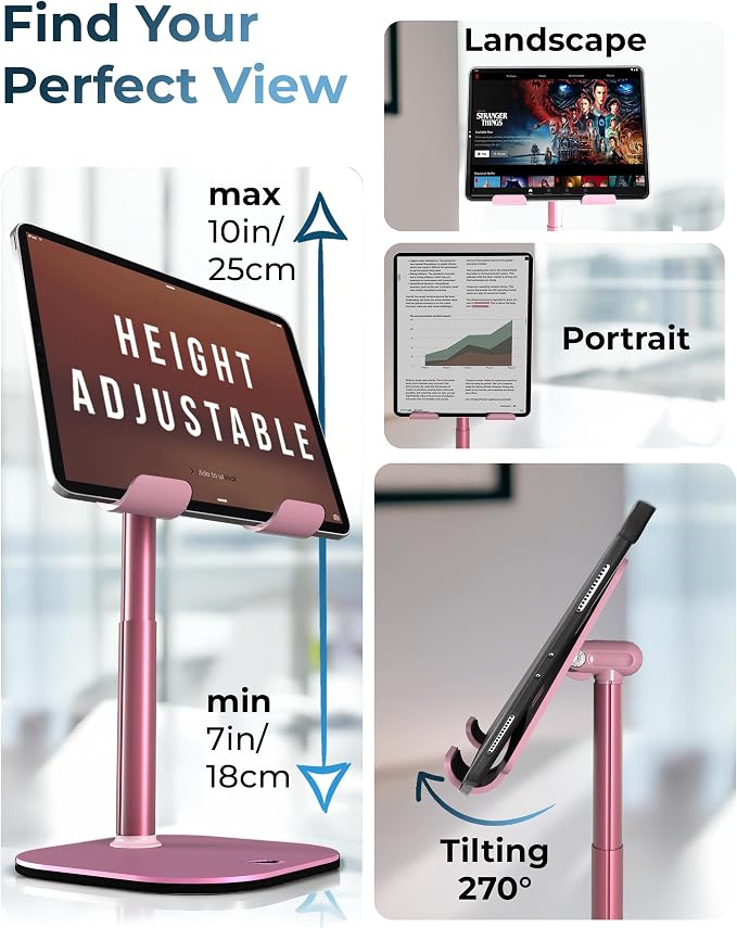 COOPER TabHolder, 7-10" Height Adjustable Tablet Stand, Premium iPad Stand - Image 3