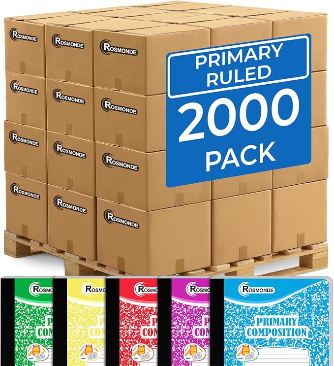 Rosmonde 2000 Pack Primary Composition Notebooks Bulk, Primary Journal by Rosmonde
