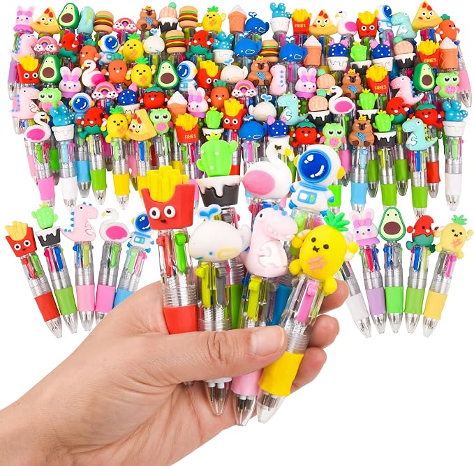 LiYiQ 100 PCS Multicolor Pen in One Fun 4-in-1 Cute Pens Bulk Kawaii Cool by LiYiQ