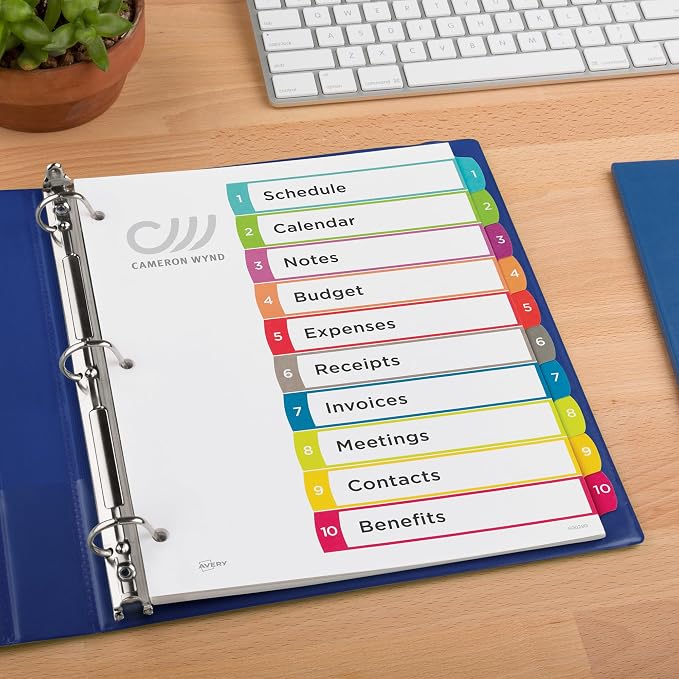 Avery Dividers for 3 Ring Binders, 10 Tabs per Set, Customizable Table of - Image 6