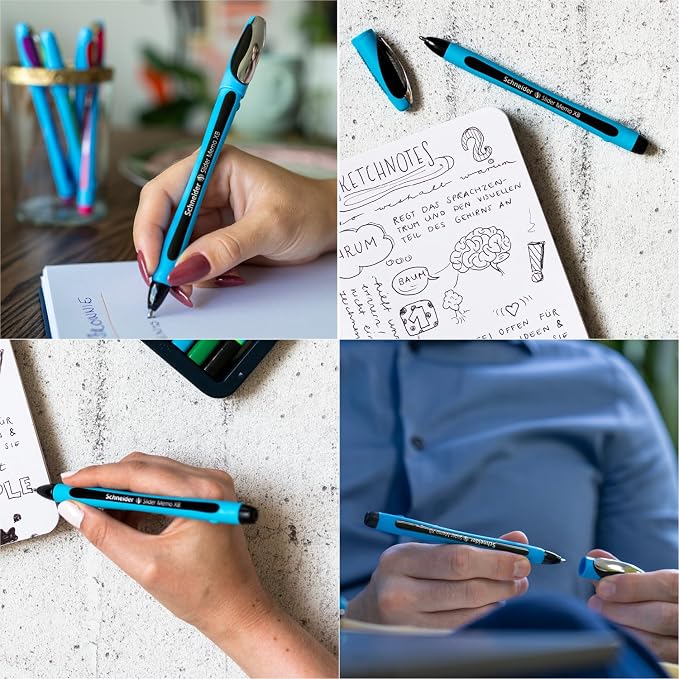 Schneider Slider Memo XB Ballpoint Pen, 1.4 mm, Light Blue Barrel - Image 3