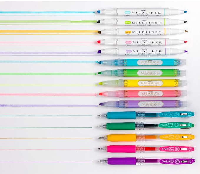 Zebra Pen Creative Starter Set 15-Pack, Includes 5 Kirarich Highlighters - Image 2