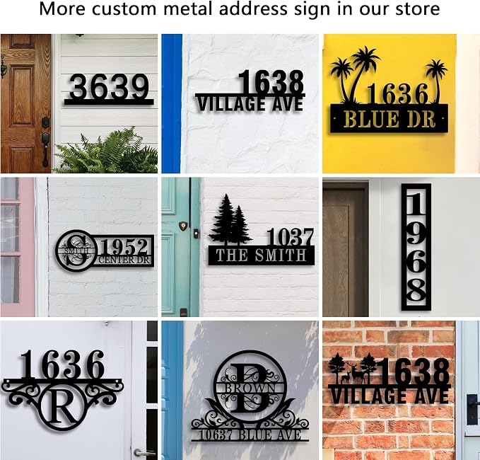 Personalized Pine Trees House Number Metal Sign Custom Address Metal Signs - Image 7