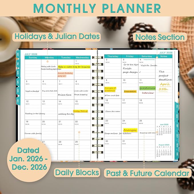 Ymumuda 2026 Planner, Daily Weekly and Monthly Planner，Jan 2026 - Image 3