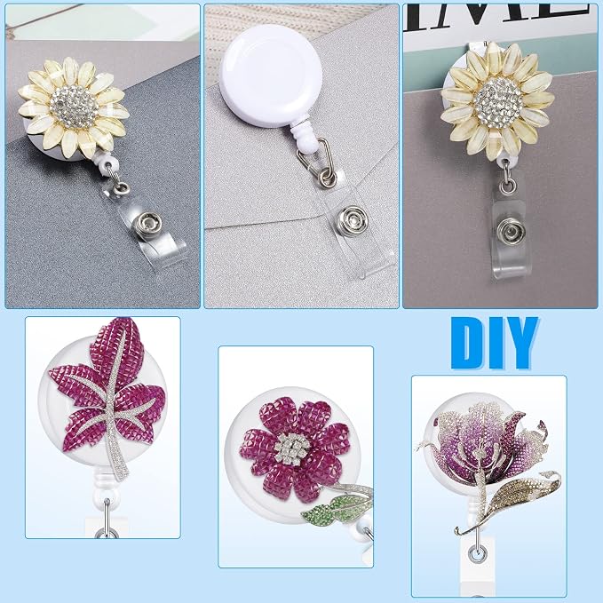 Zonon 30 Pcs Retractable Badge Reel Clips ID Card Holder Reel - Image 7