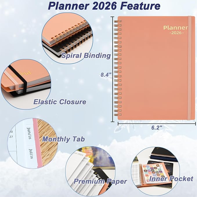Day Planner 2026, Weekly and Monthly Planner 2026, Jan 2026-Dec 2026, 6.2" x - Image 5