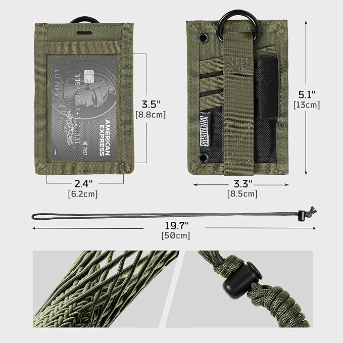 OneTigris Tactical ID Card Holder Hook & Loop Patch Badge Holder Neck Lanyard - Image 6