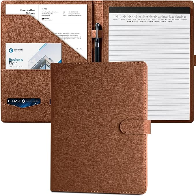 Mymazn Padfolio, Portfolio Folder, Legal Pad Holder, Resume Folder | Faux by Mymazn