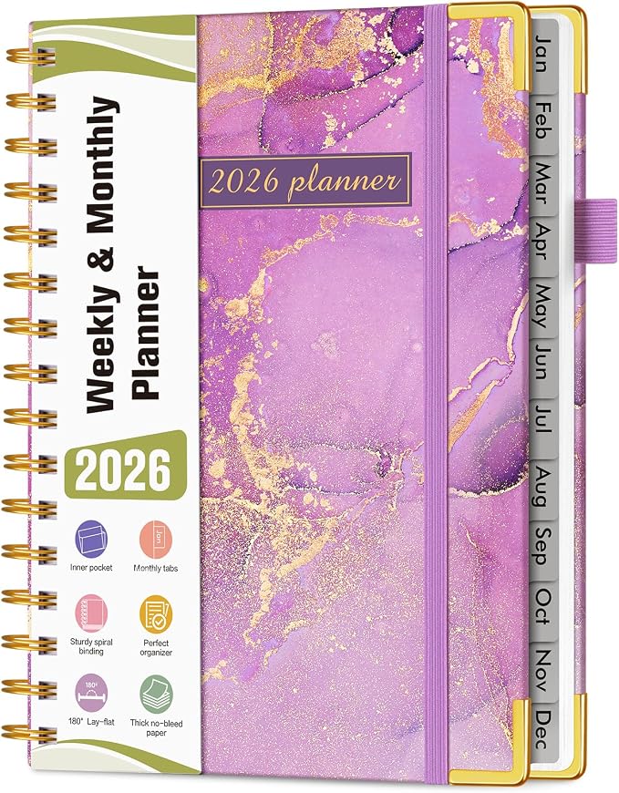 2026 Planner, Hardcover Weekly and Monthly Planner, January 2026 by Unknown